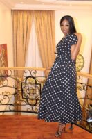 Lorna Polka Dot Wrap Maxi Dress