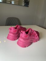 Suede & Leather Chunky Sneaker In Pink