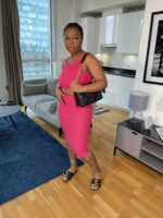 Co-ord Ribbed Skirt and Sleeveless Cropped Top In Pink