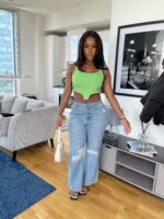 Pleated Crop Top In Mint